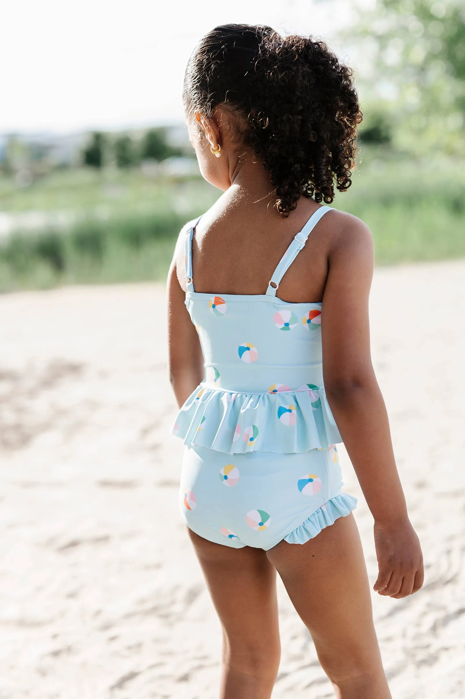 Emma Swim in Beach Ball | UPF 50 2-piece swimwear