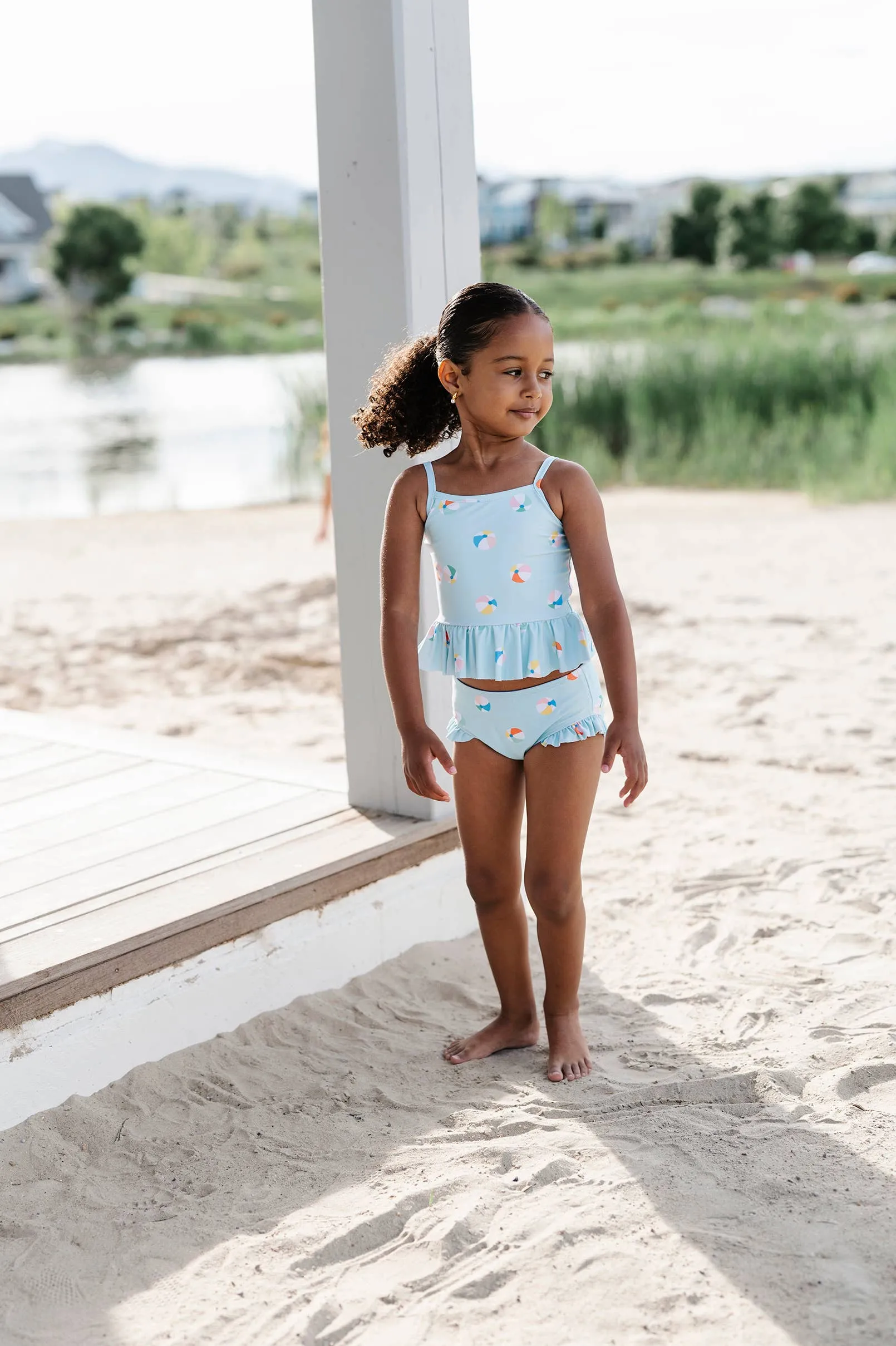 Emma Swim in Beach Ball | UPF 50 2-piece swimwear