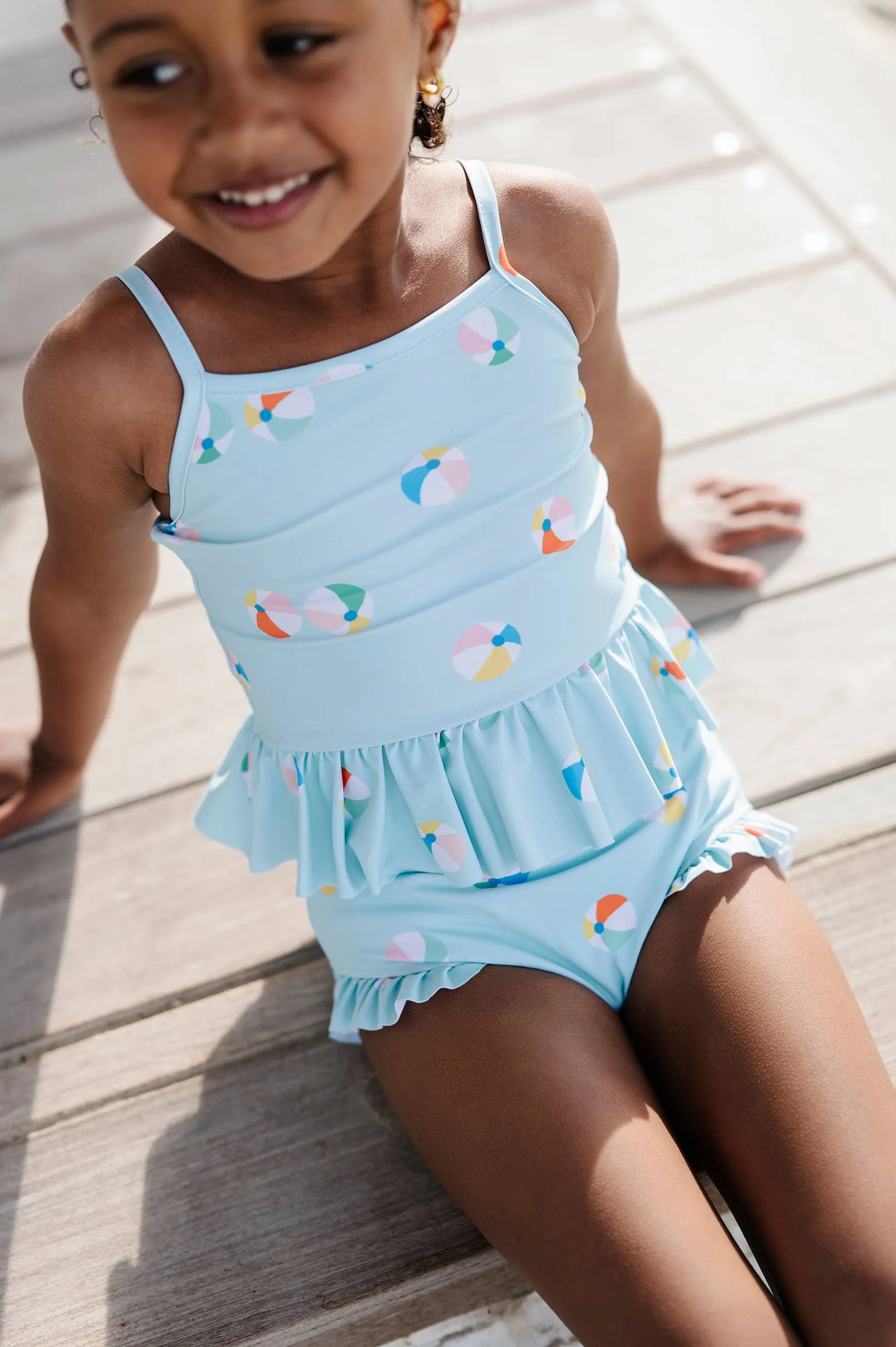 Emma Swim in Beach Ball | UPF 50 2-piece swimwear