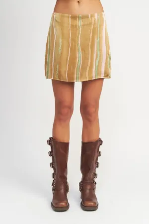 Emory Park PRINTED LOW WAIST MINI SKIRT