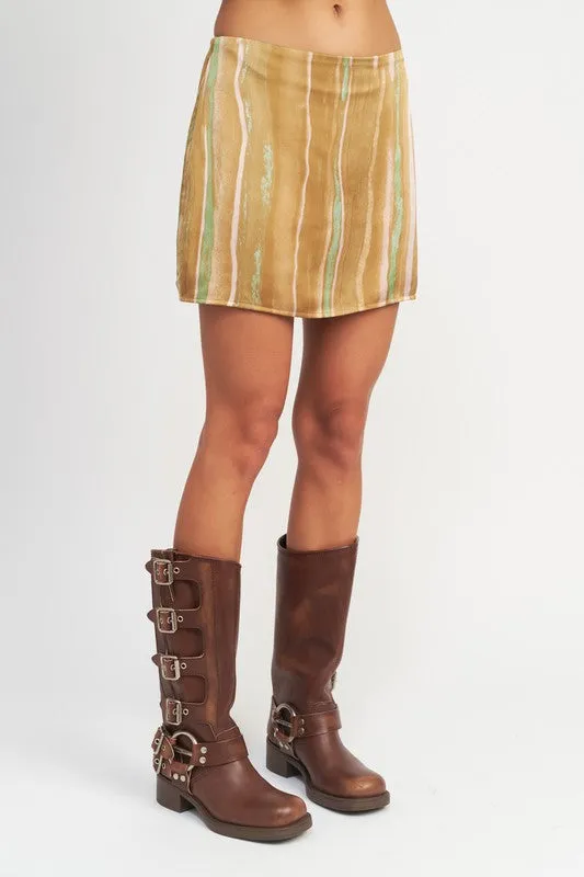 Emory Park PRINTED LOW WAIST MINI SKIRT