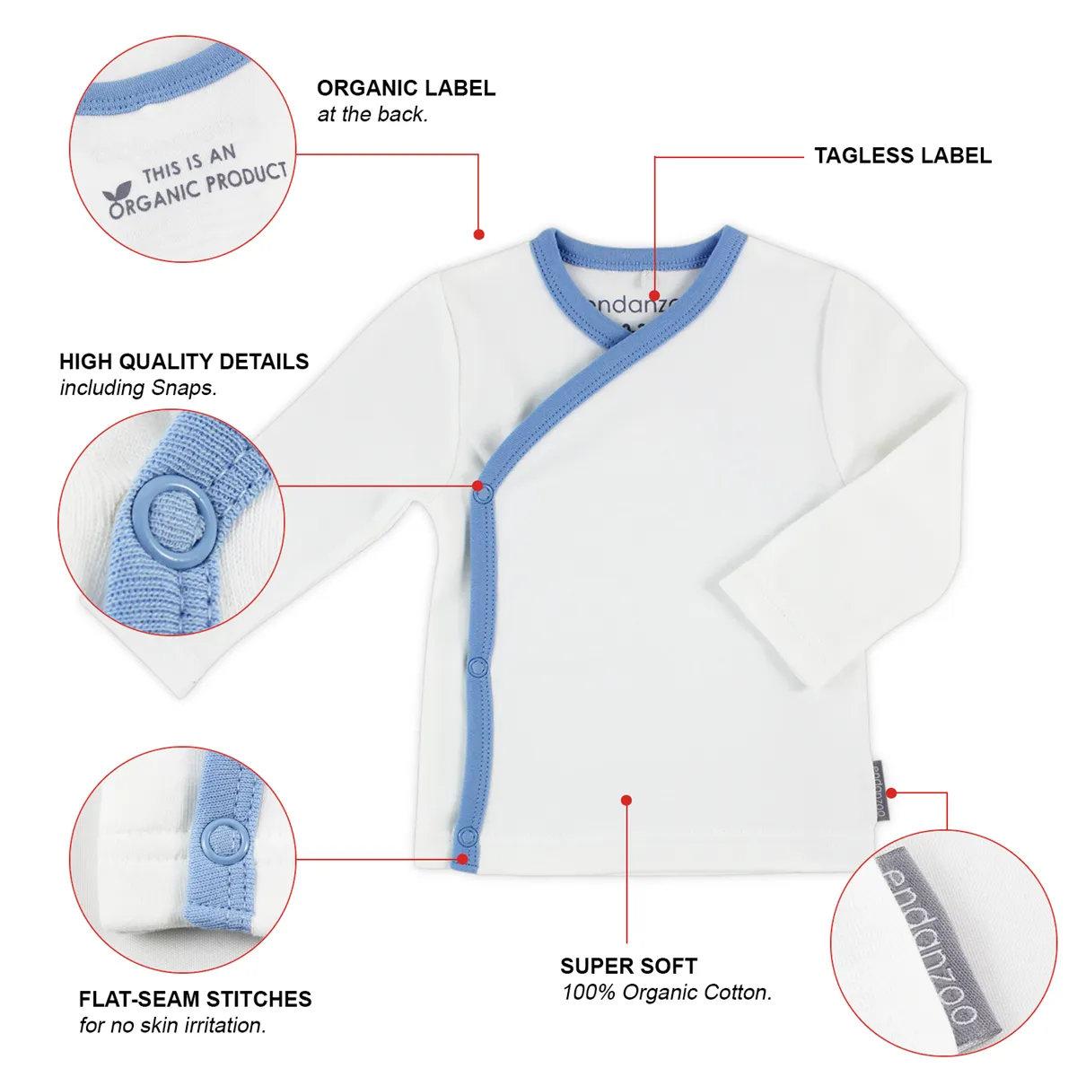 Endanzoo Organic Kimono Shirt - Baby Whale