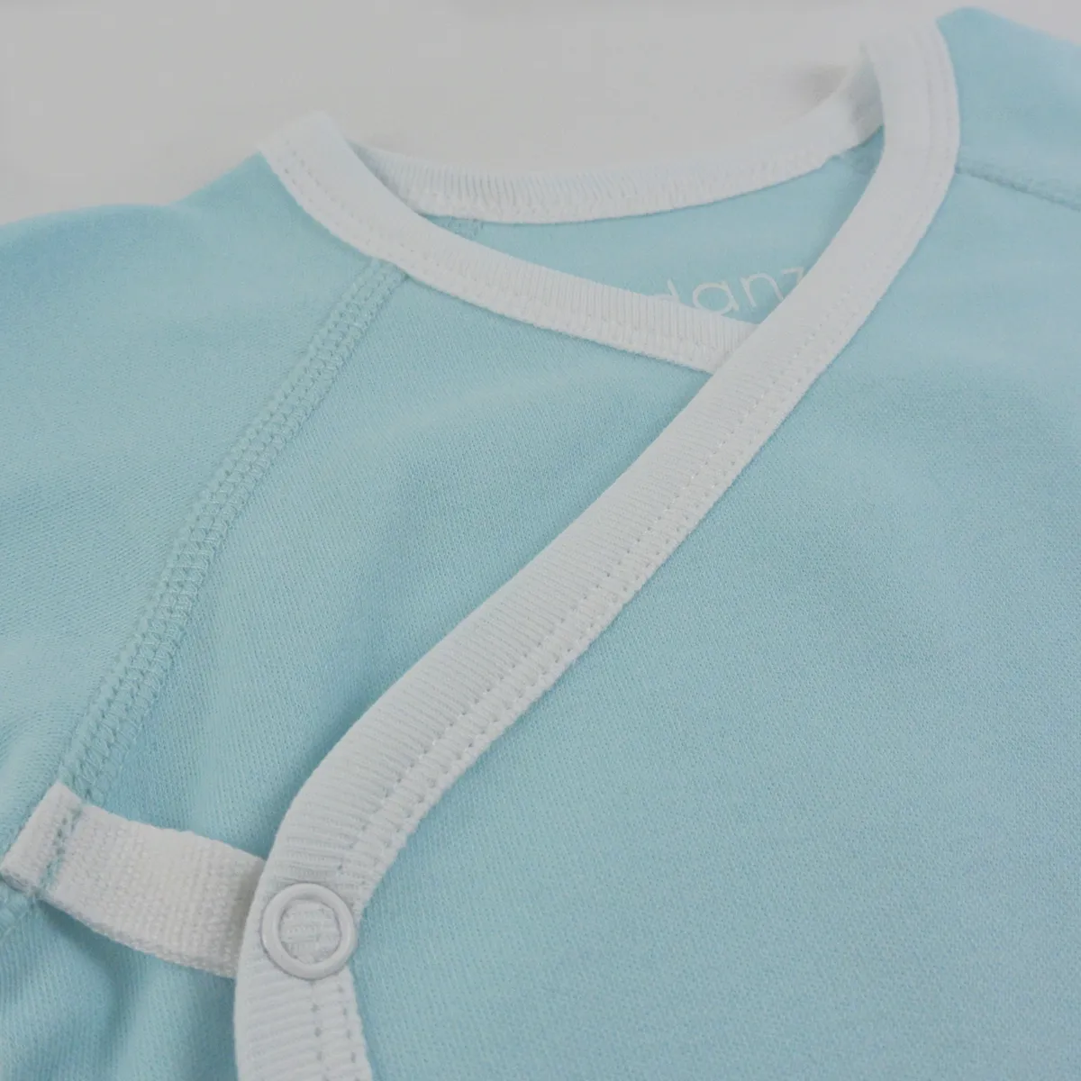 Endanzoo Organic Long Sleeve Kimono Onesie - Aqua