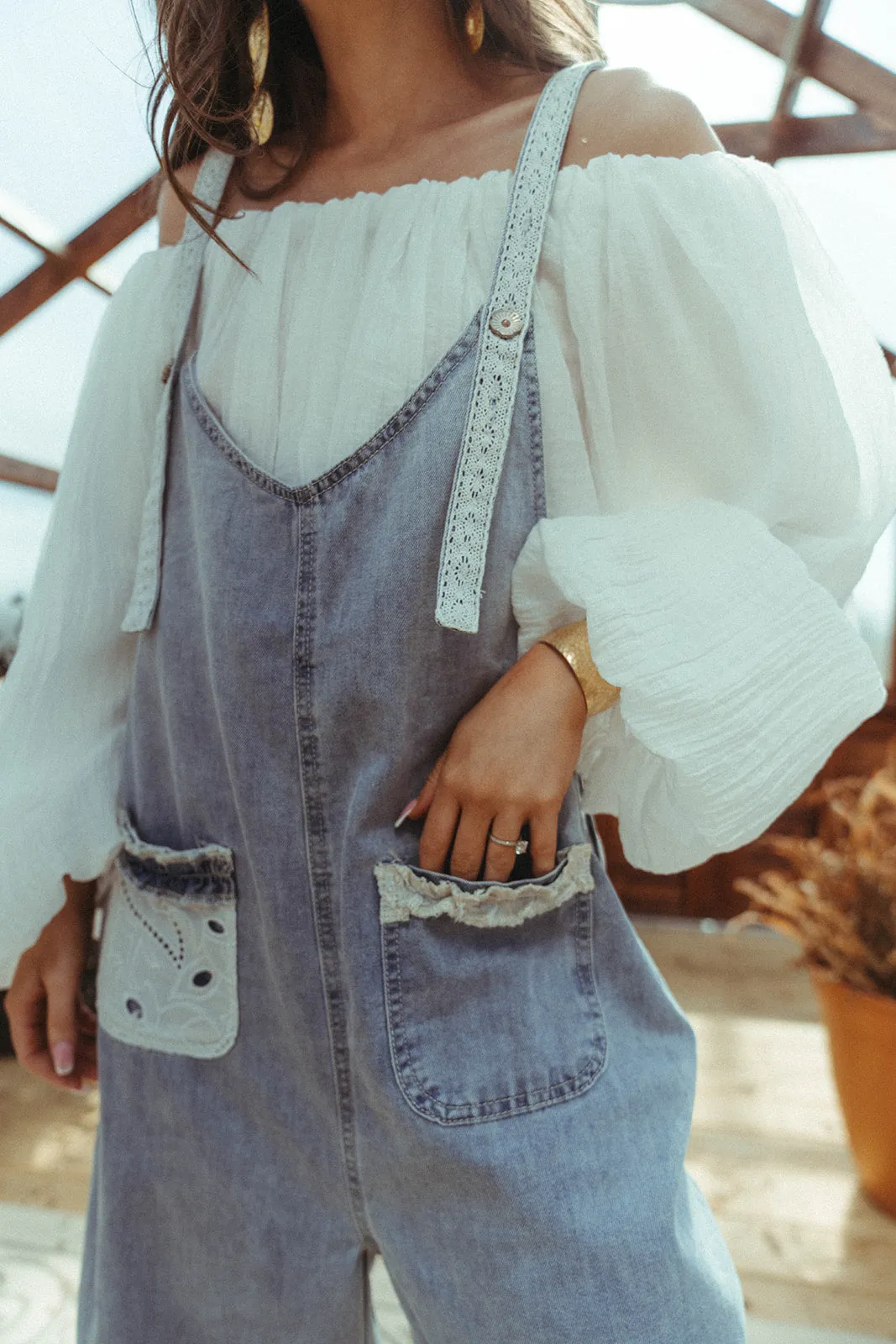 Eyelet Overalls