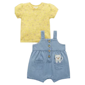Faded Denim - Pocket Overall Set