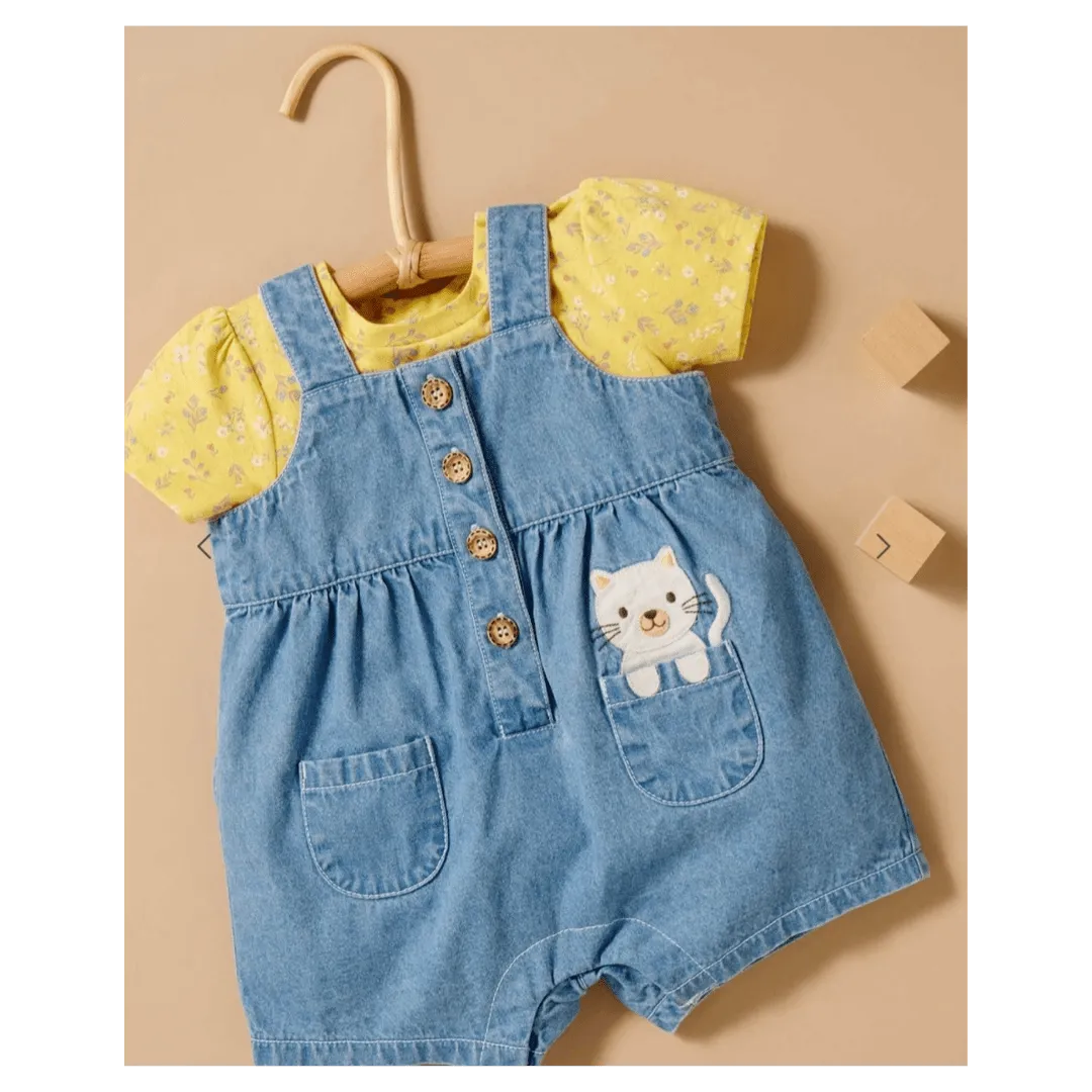Faded Denim - Pocket Overall Set
