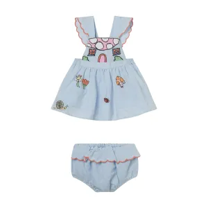 Fairy Embroidered Dress & Bloomer Set