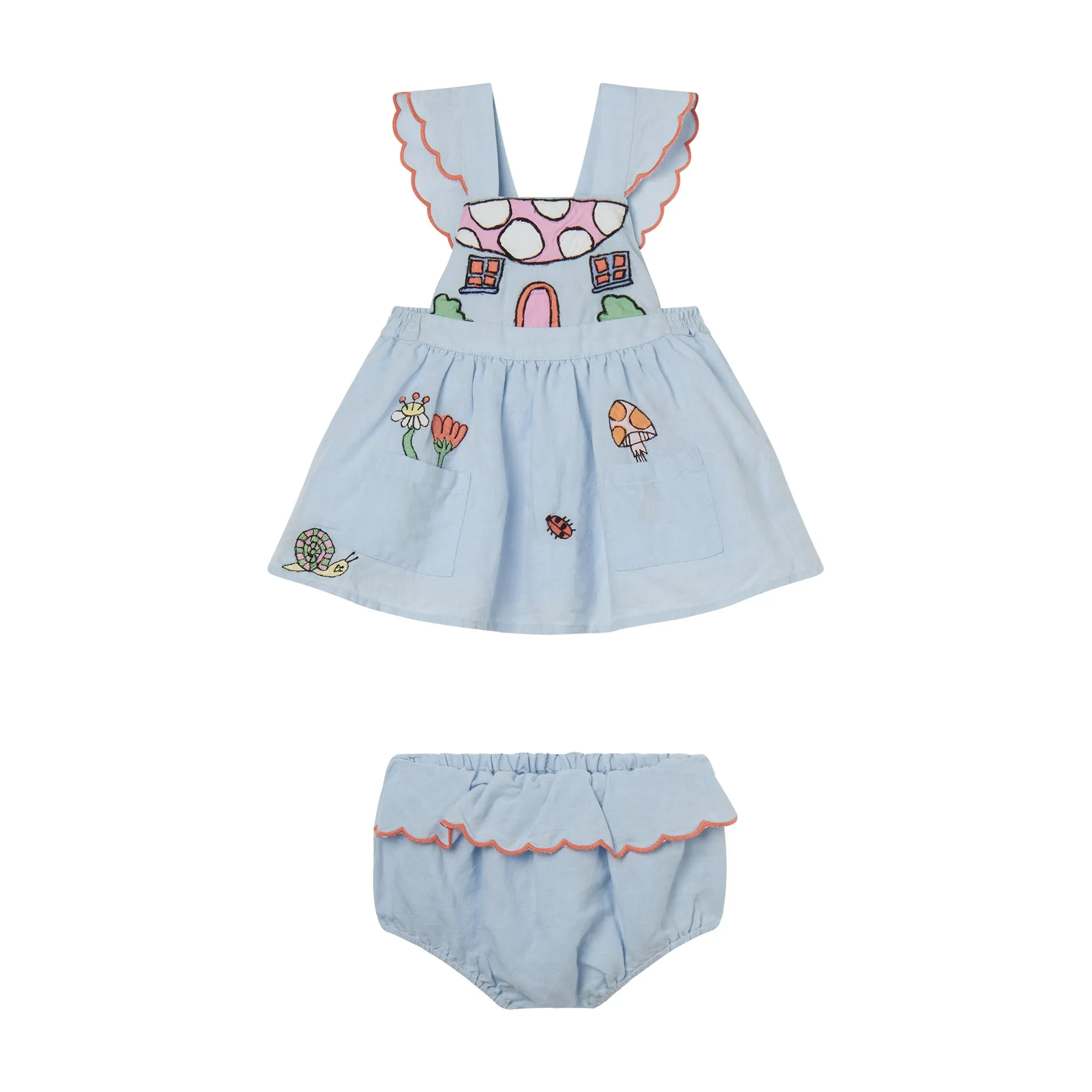 Fairy Embroidered Dress & Bloomer Set