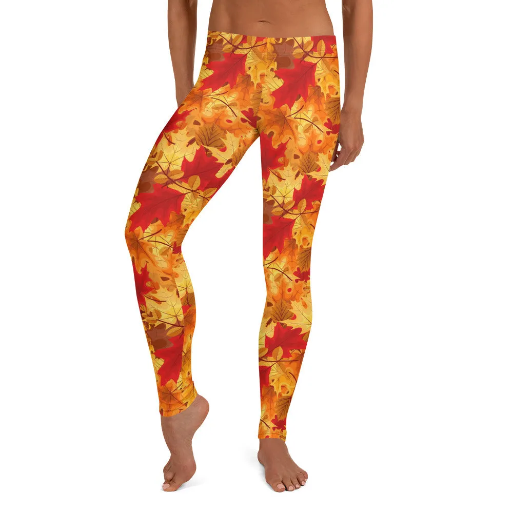 Fall Leaves Mid-waist Leggings