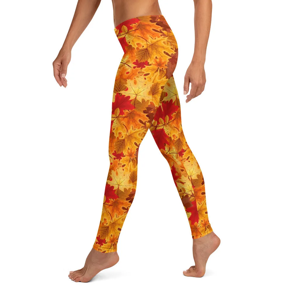 Fall Leaves Mid-waist Leggings