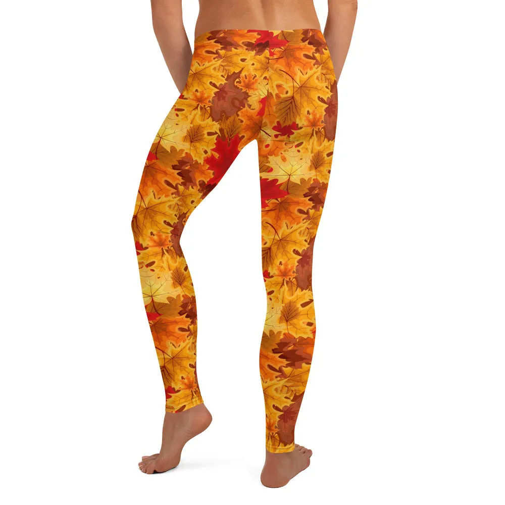 Fall Leaves Mid-waist Leggings