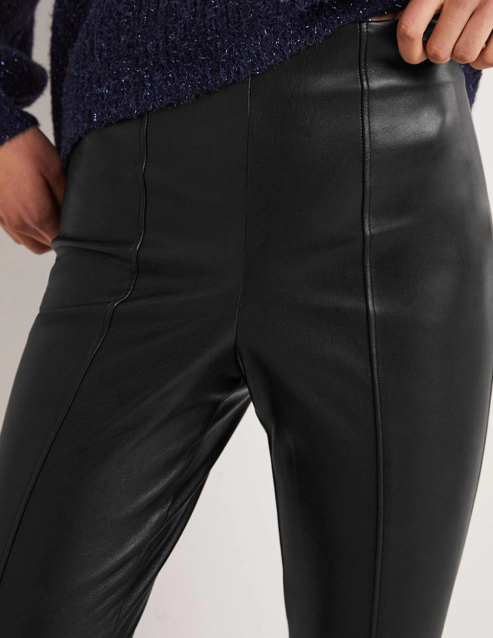 Faux Leather Leggings-Black Faux Leather
