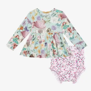 Faye Long Sleeve Peplum Top & Bloomer Set