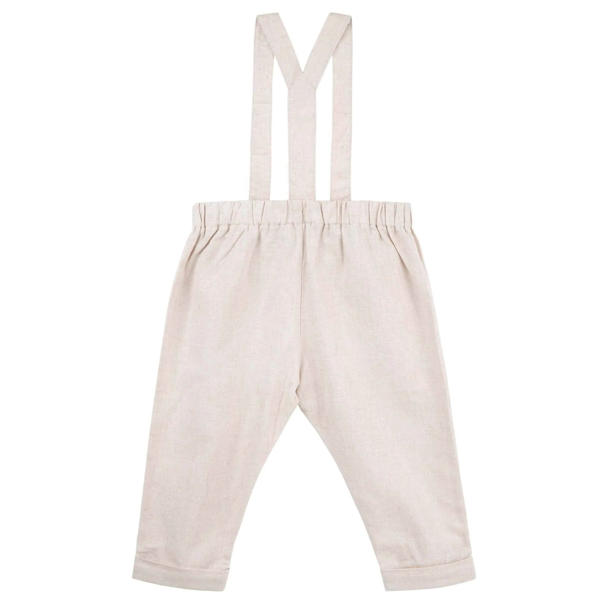Finley Linen Suspender Pants - Sand