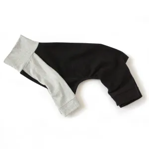 Fleece Dog Onesie - Black & Grey