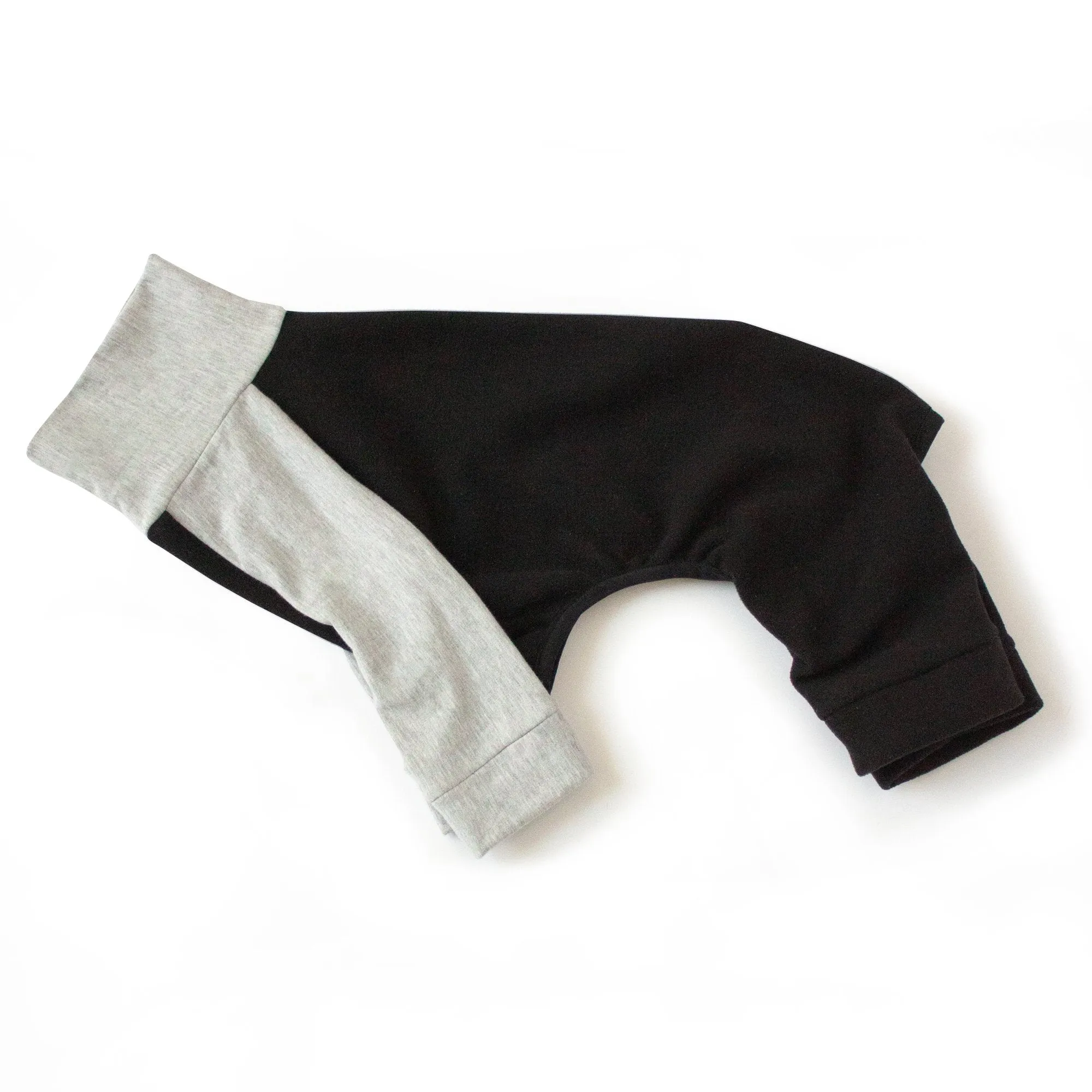 Fleece Dog Onesie - Black & Grey