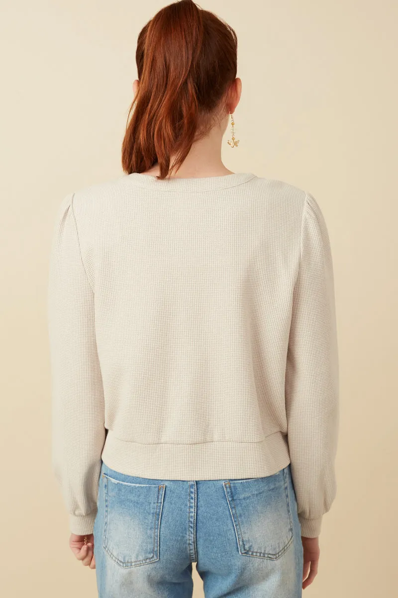Floral Embroidered Textured Knit Cardigan