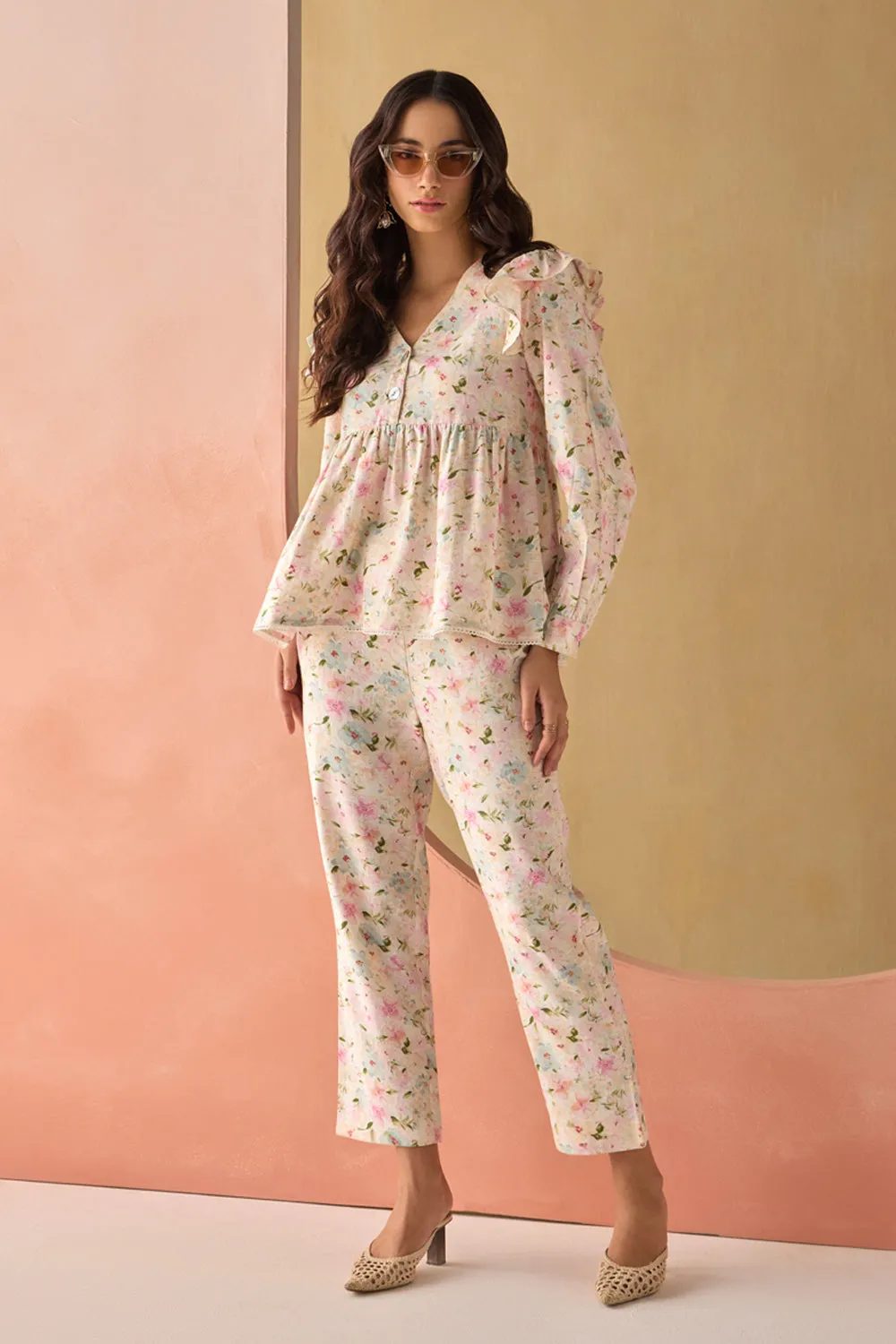 Floral Peplum Co-ord Set
