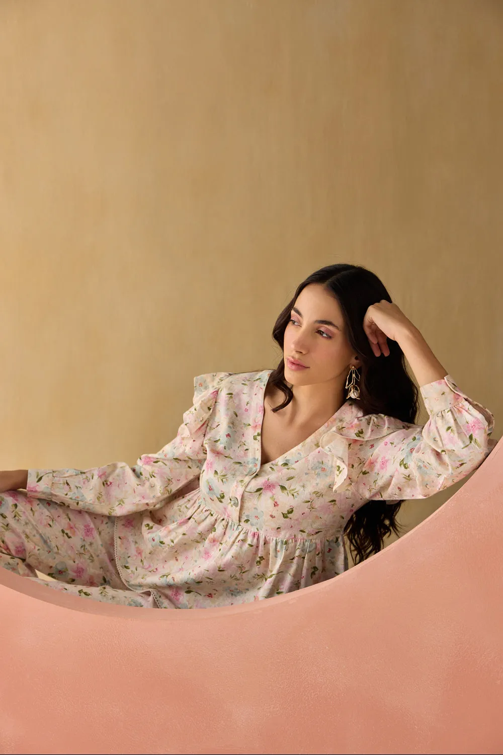Floral Peplum Co-ord Set