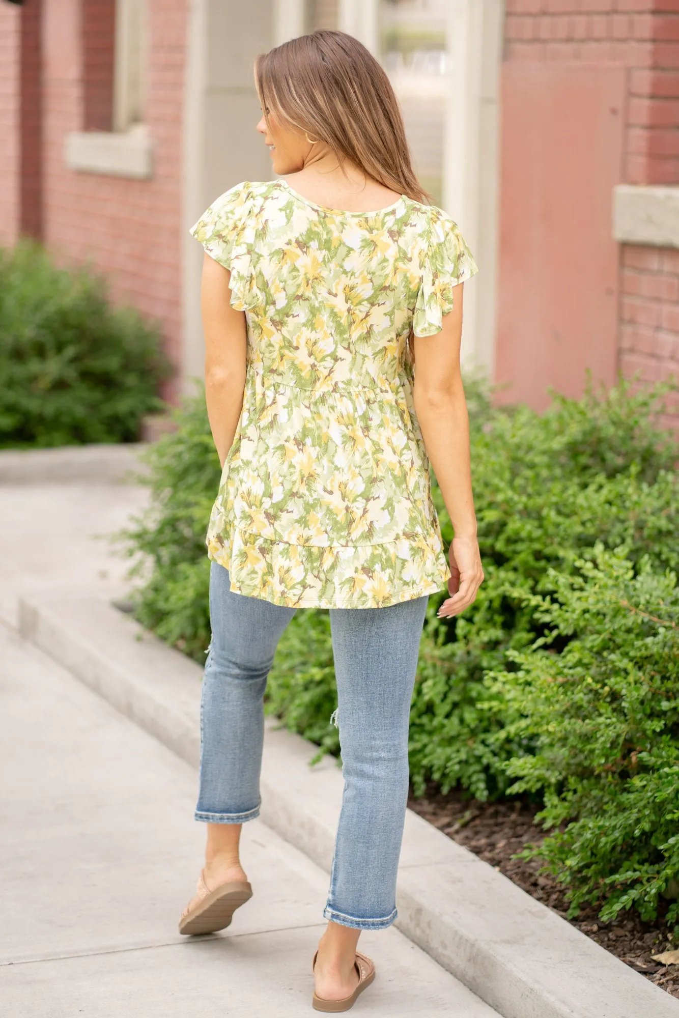 Floral Ruffled Baby Doll Top Regular & Plus Sizes