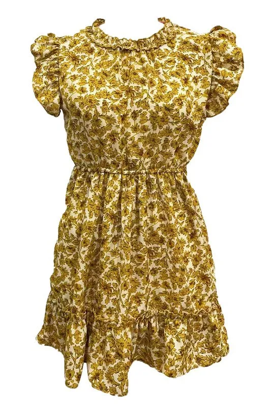 Floral Ruffled Short Dress
