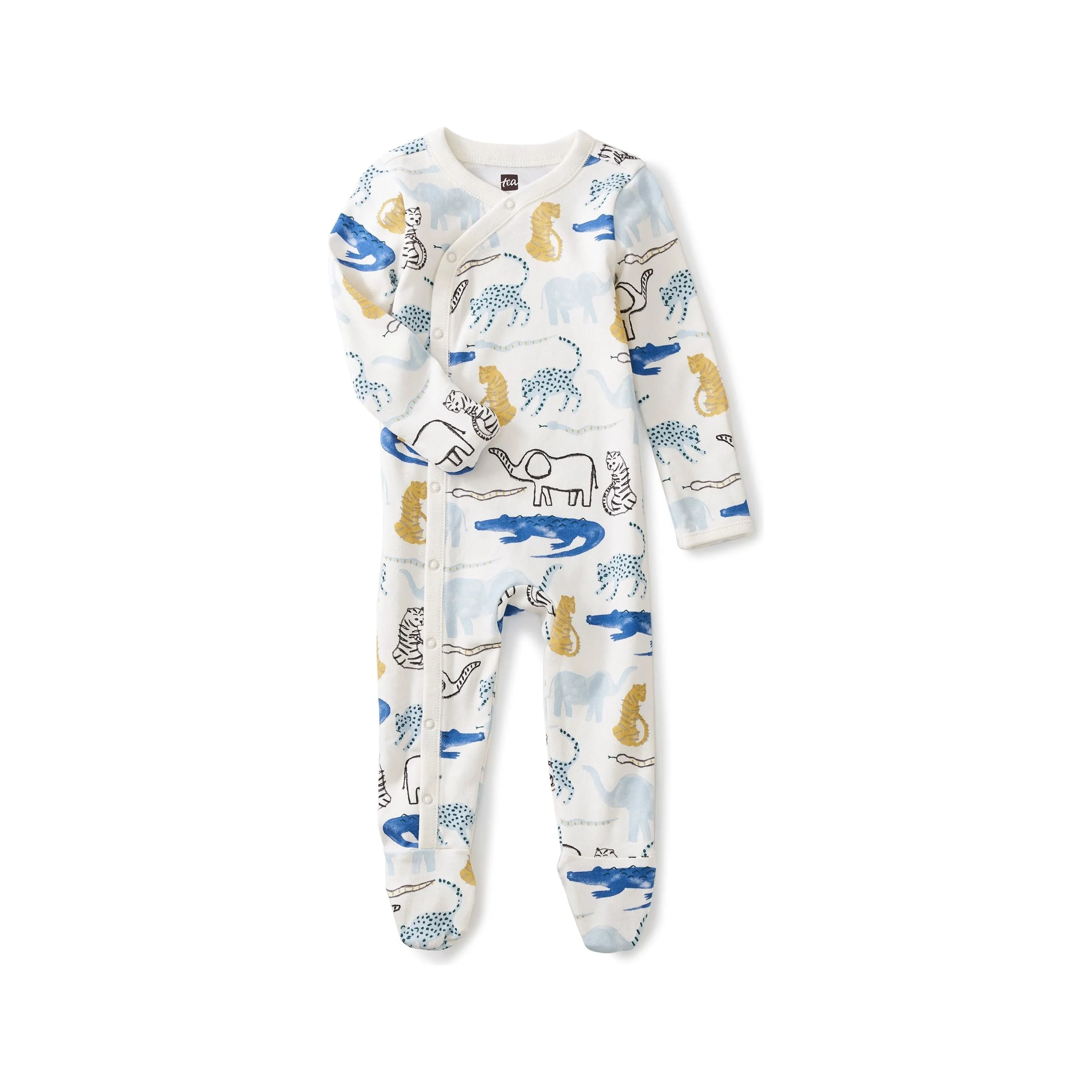 Footed Romper - Jungle Animals