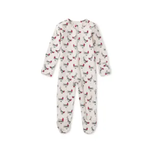 Footed Zip Front Romper - Chicken Feed
