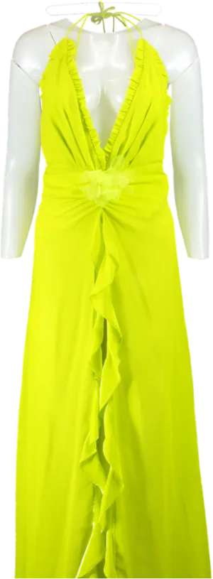 For Love & Lemons Lime Green Maxi Dress UK XS