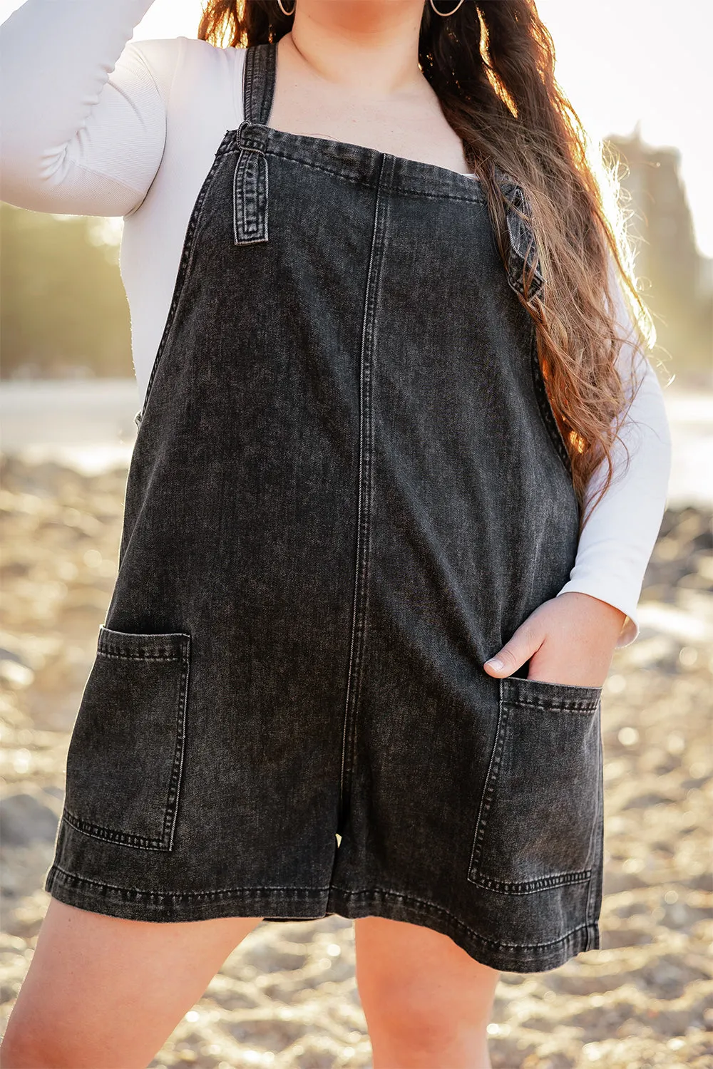 Frankie Overalls Washed Black - Women's