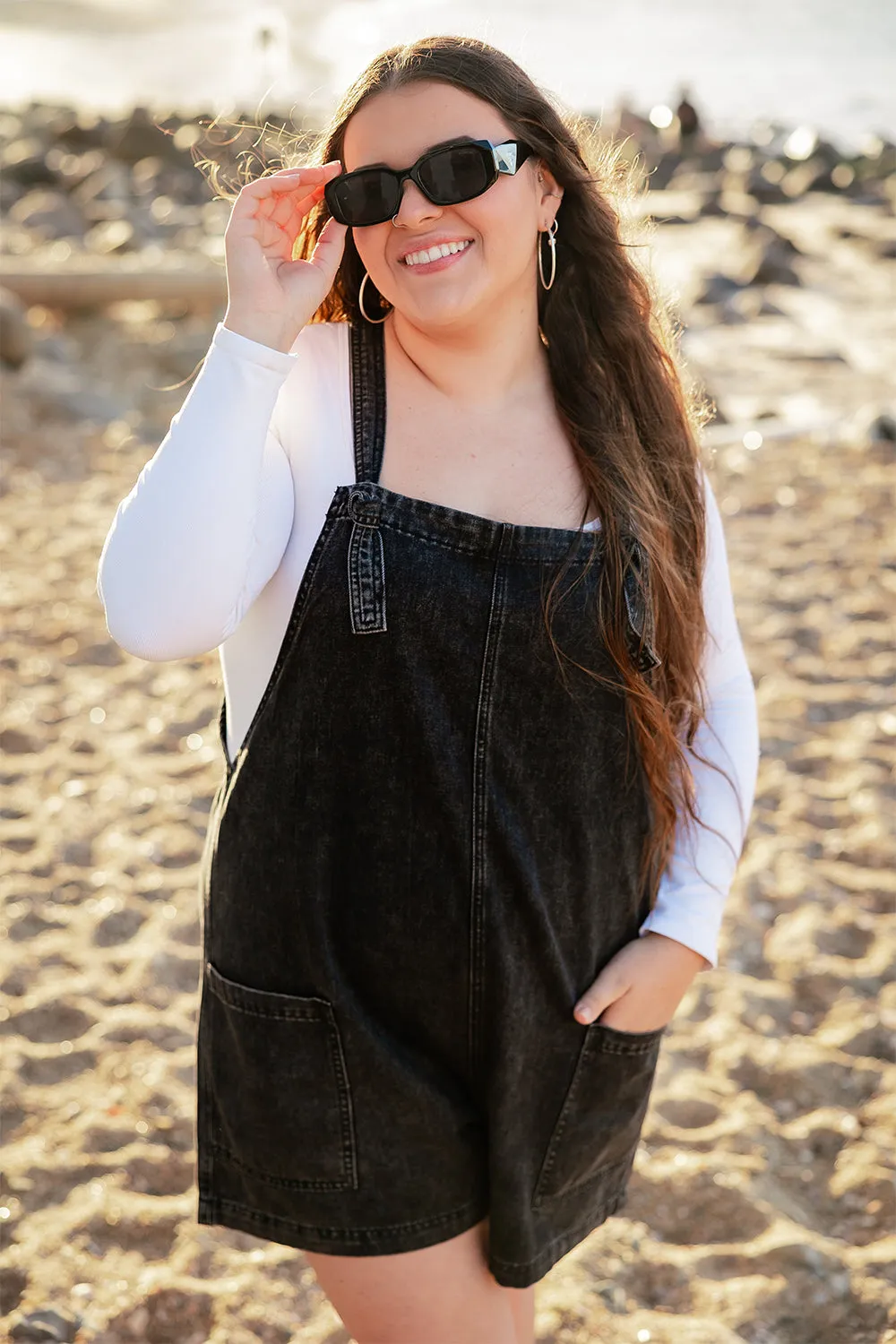 Frankie Overalls Washed Black - Women's