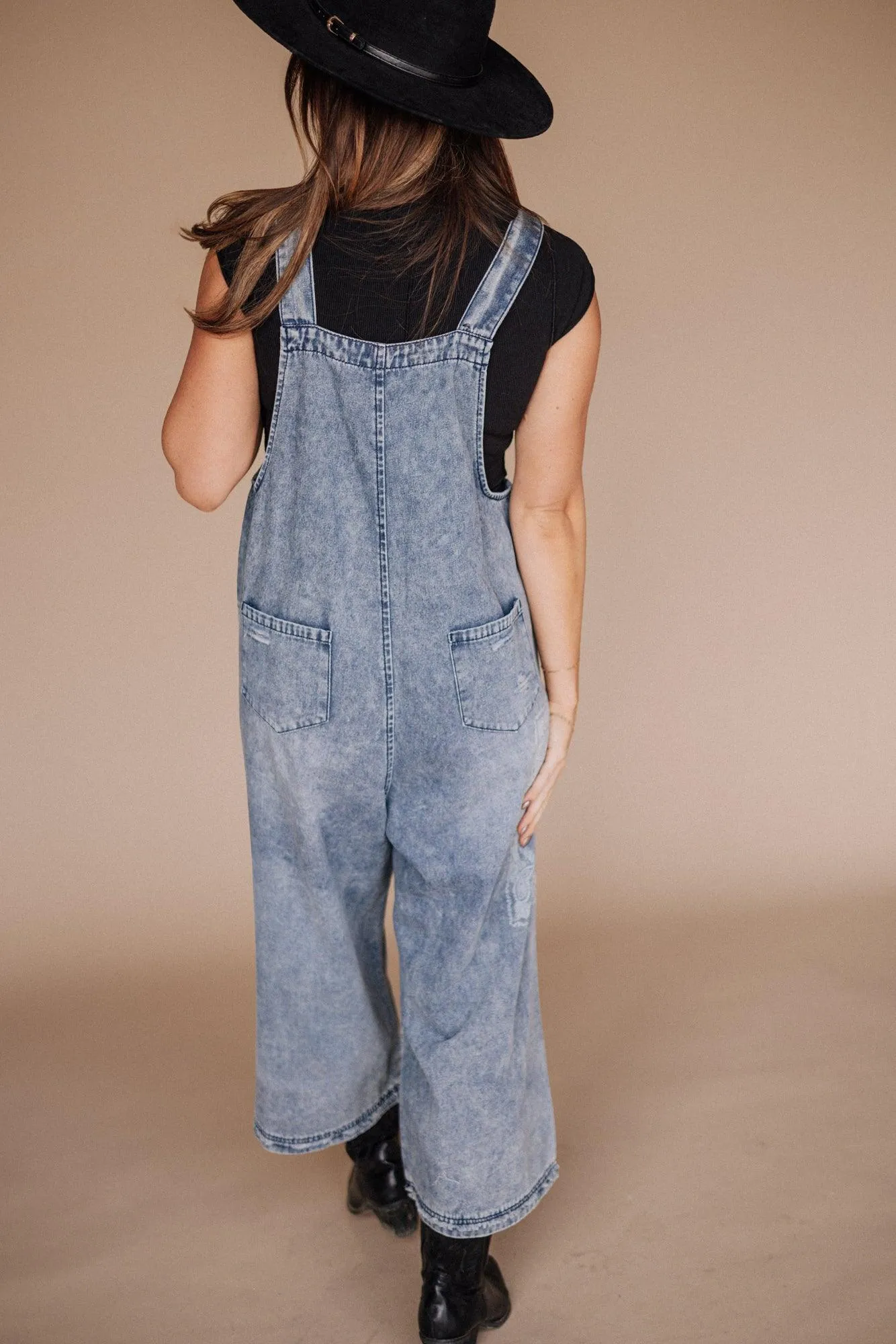 Frankie Printed Denim Overalls