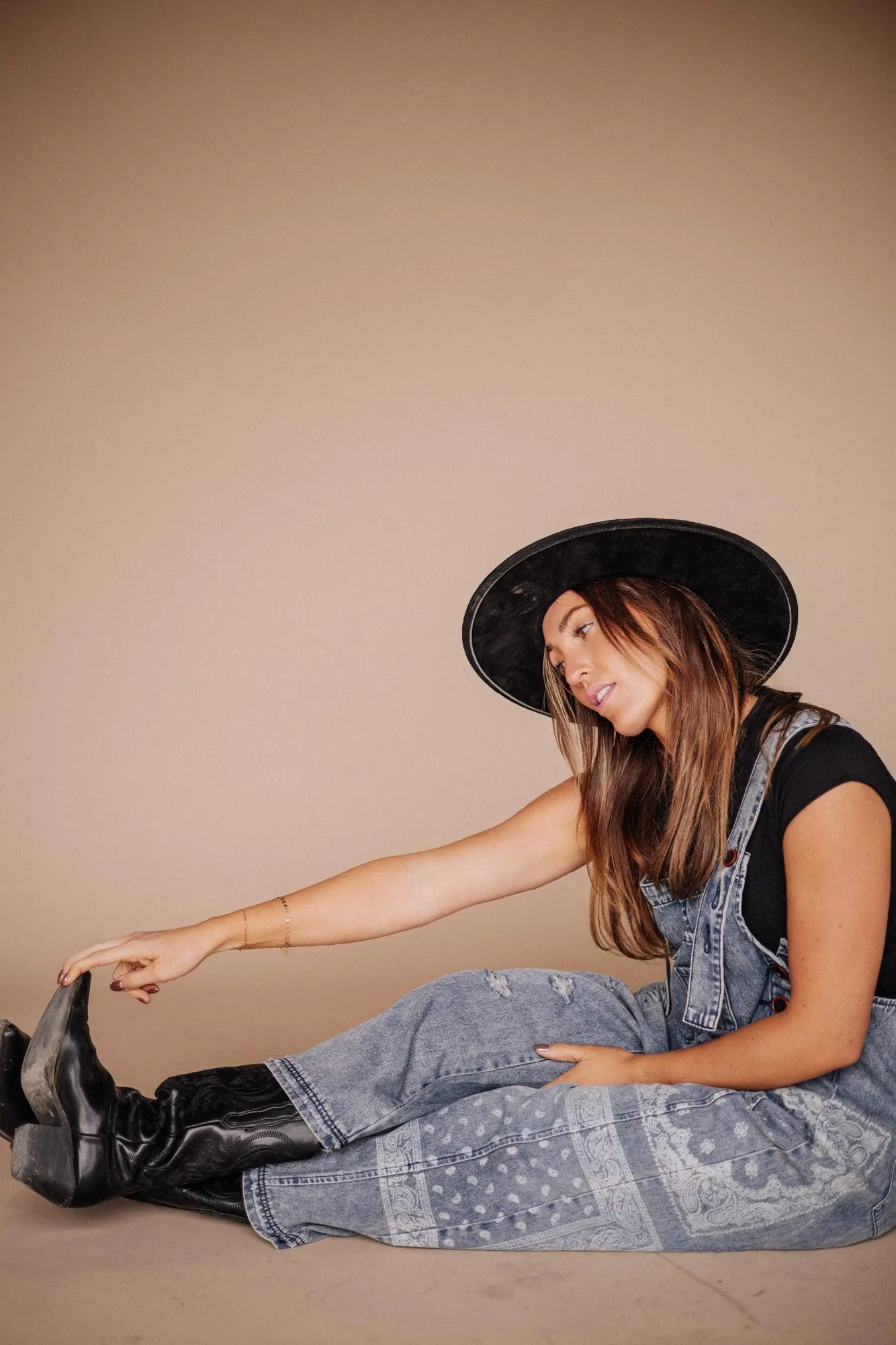 Frankie Printed Denim Overalls