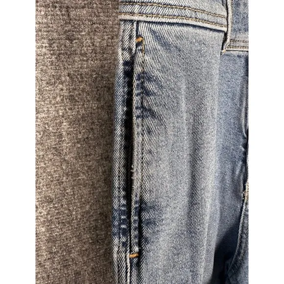 Free People A Line Denim Overalls Sz 6 Jumpsuit Cropped Boho Preppy Y2K Workwear