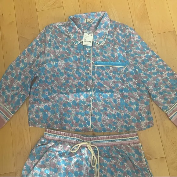 Free people pillow talk lavender combo women’s top bottom pjs button down Xs
