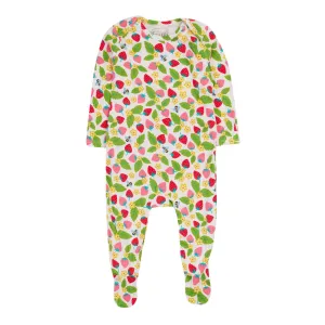 Frugi Easy Dressing Babygrow Strawberry Field
