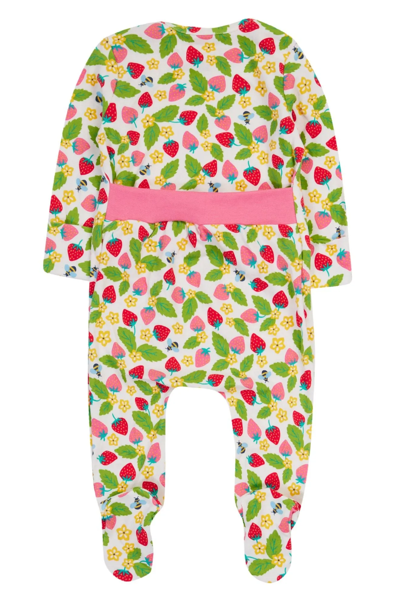 Frugi Easy Dressing Babygrow Strawberry Field
