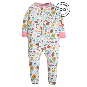 Frugi Zelah Zip Sleepsuit Woodland Hedgehog