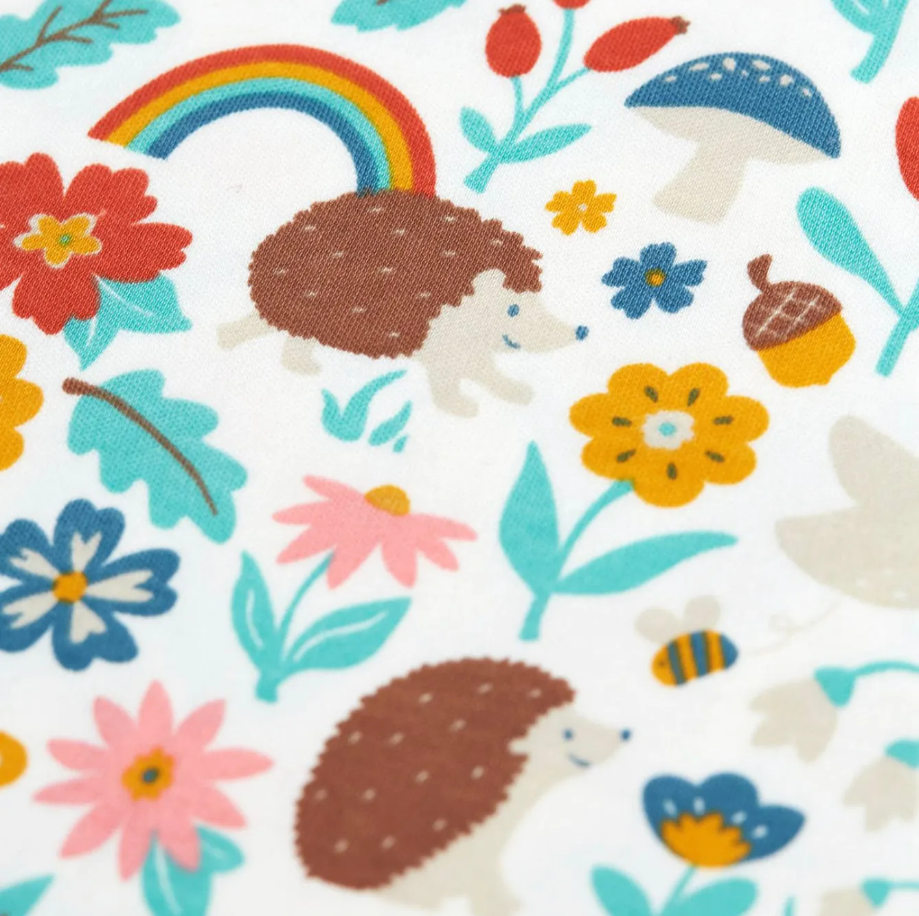 Frugi Zelah Zip Sleepsuit Woodland Hedgehog