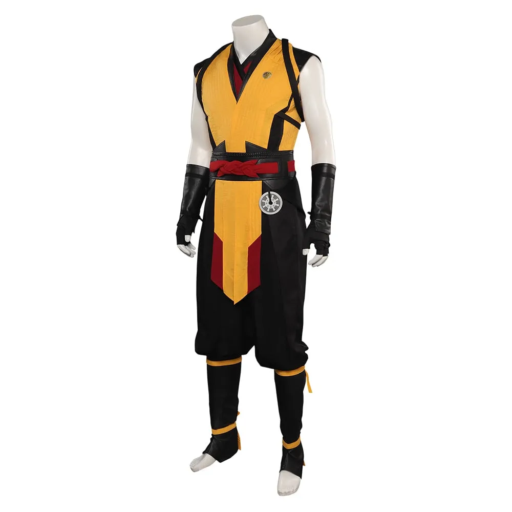 Game Mortal Cos Kombat 1 Scorpion Cosplay Costume Adult Men Roleplay Fantasia Outfit Halloween Carnival Party Clothes Disguise