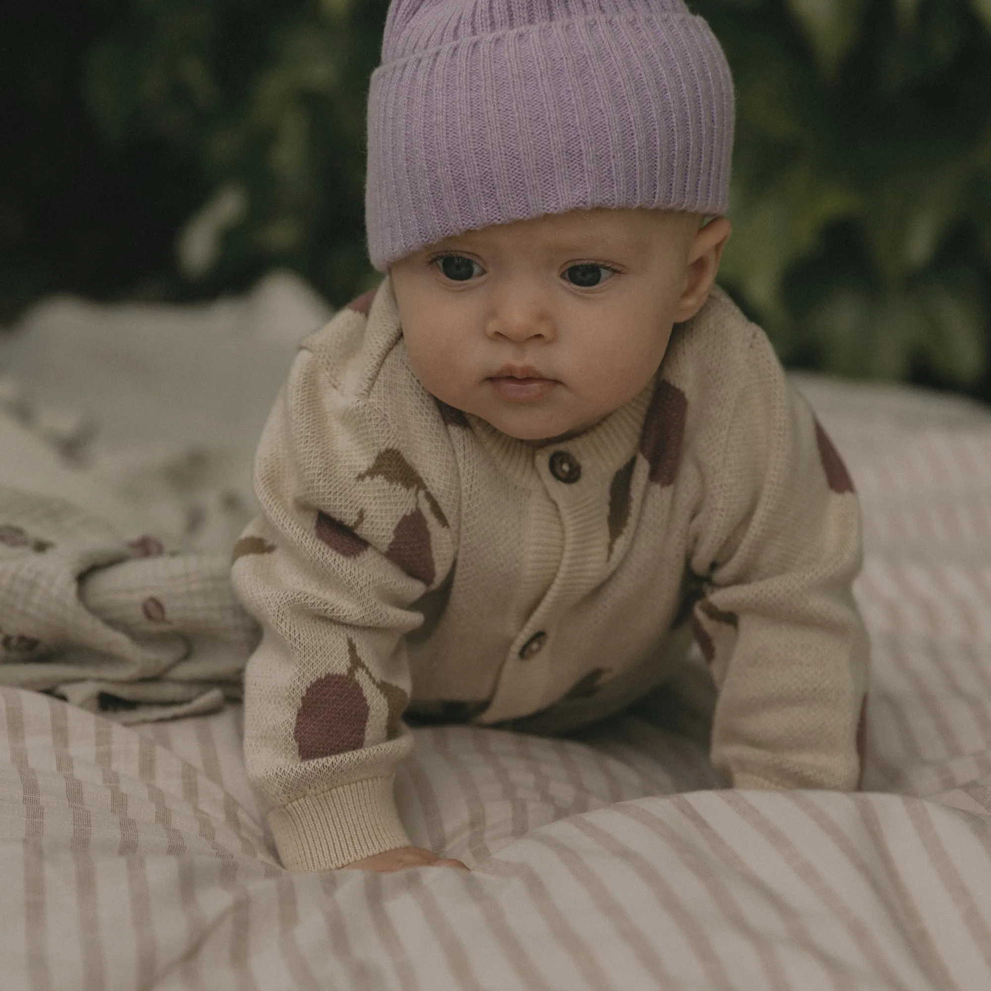 Garbo & Friends Prune Beige Knitted Onesie