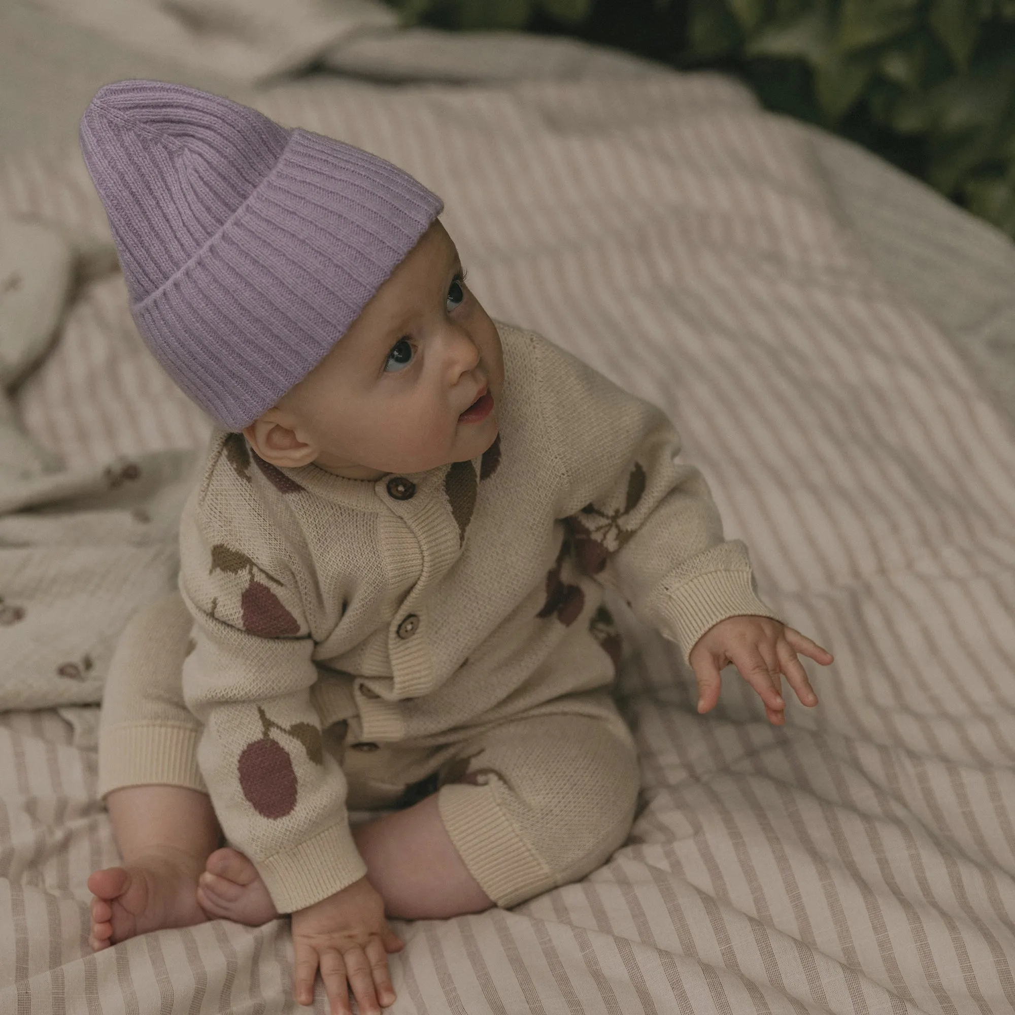 Garbo & Friends Prune Beige Knitted Onesie