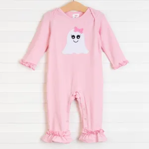 Ghoul Friend Applique Romper, Pink