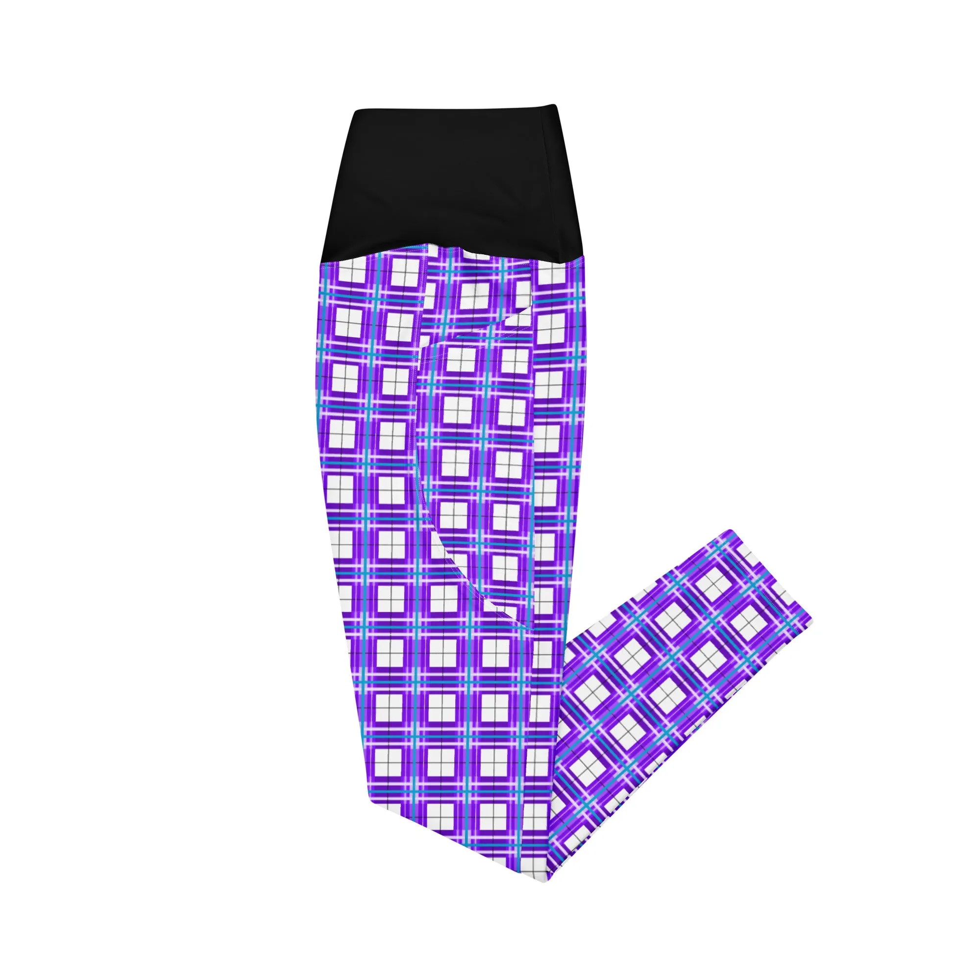 ✨'Gigha Sky' Happy Tartan®  Ladies Yoga Leggings with Pockets✨