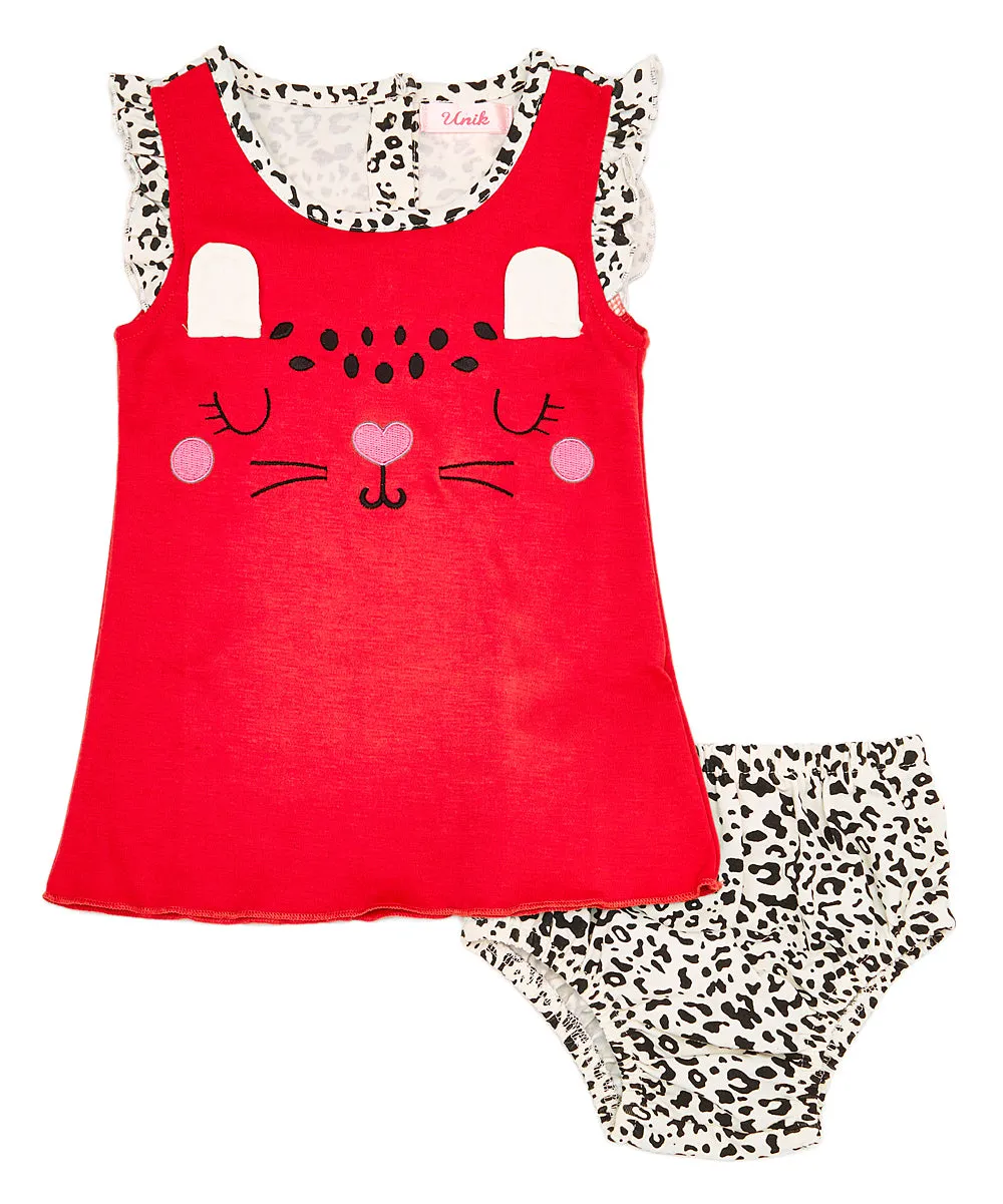Girl Cute Kitty Baby Dress 6/9-24M