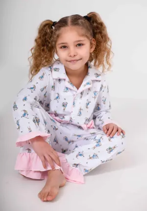 Girls Peter Rabbit Print Cotton Pjs