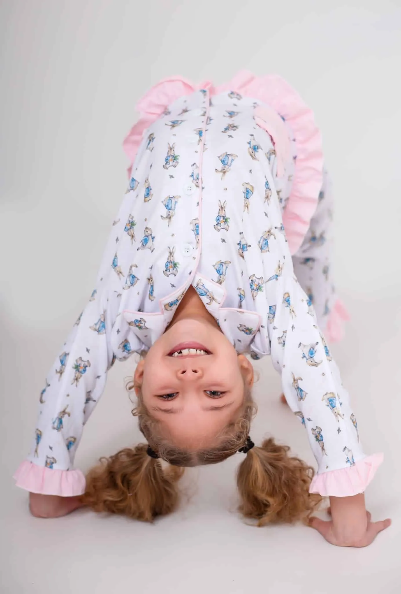 Girls Peter Rabbit Print Cotton Pjs