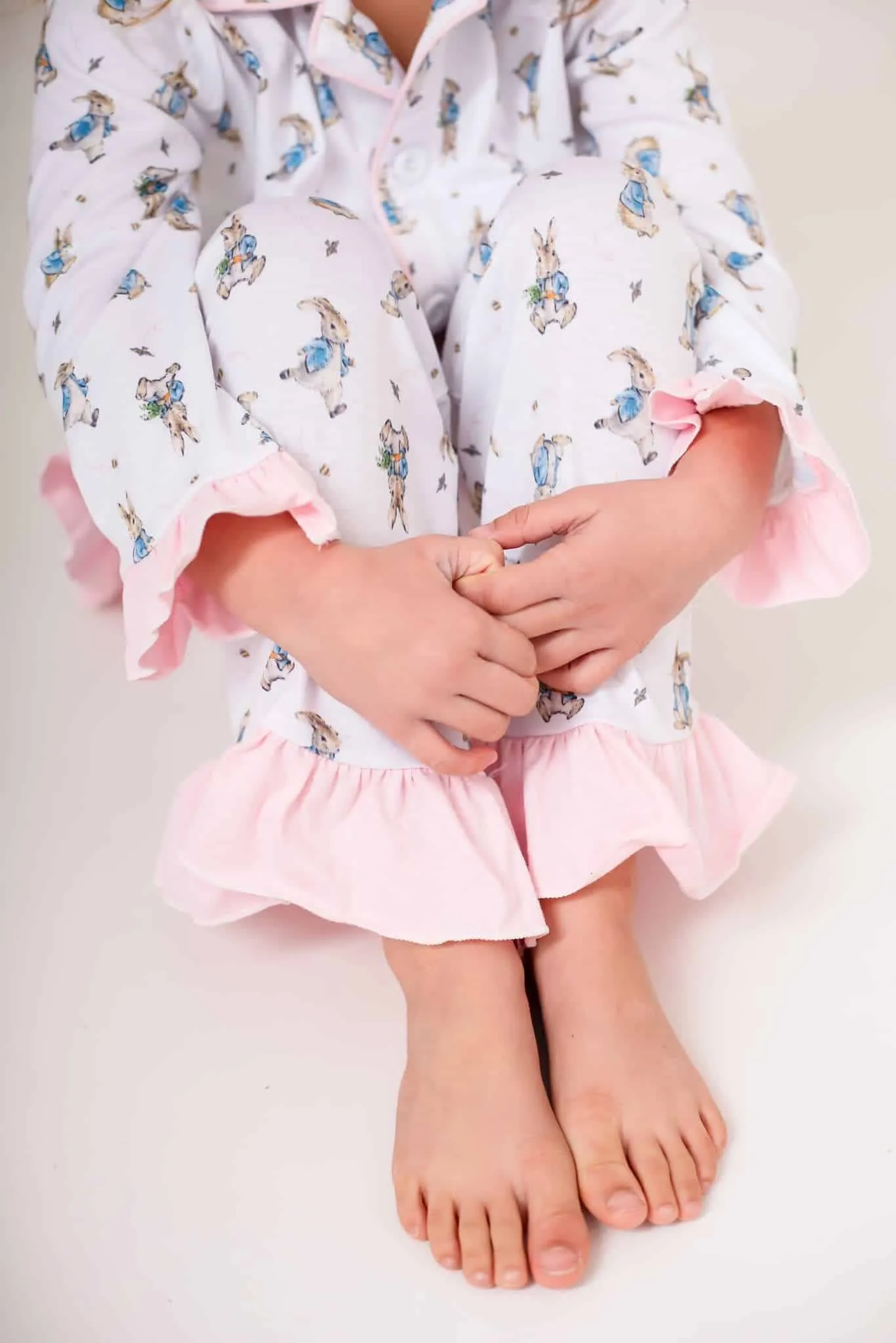 Girls Peter Rabbit Print Cotton Pjs