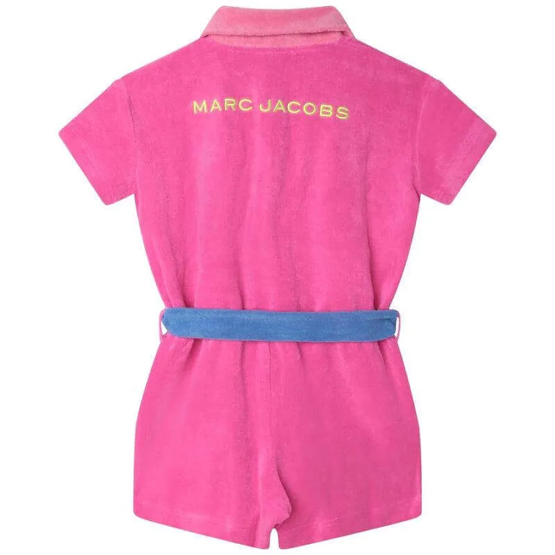 Girls Pink Terry Towel Playsuit