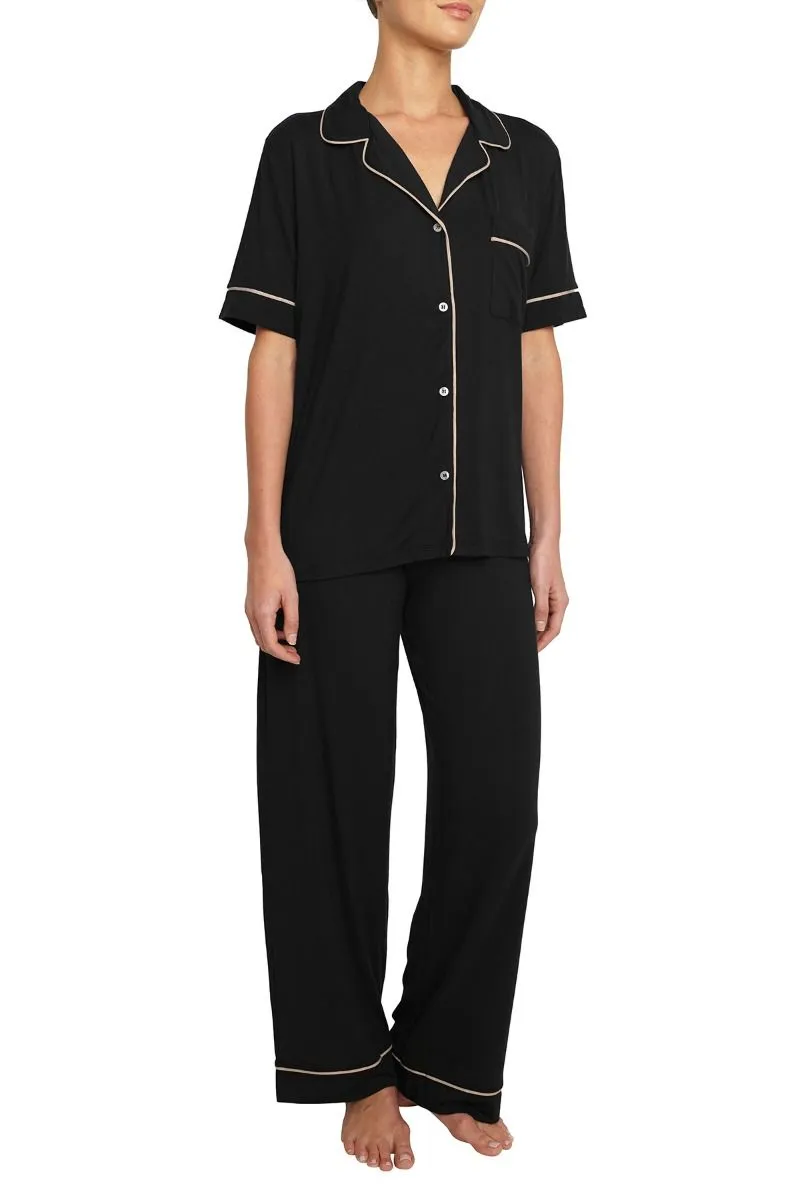 Gisele Black/Sorbet Short Sleeve Pant Set