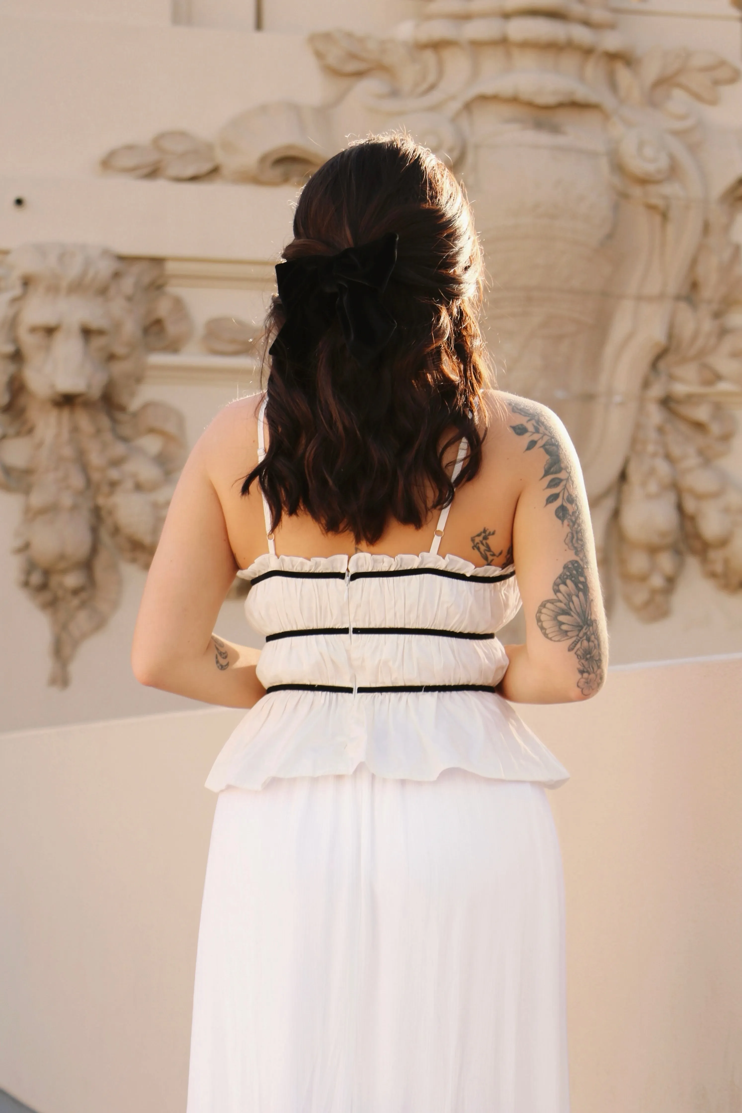 Gisele White Peplum Top